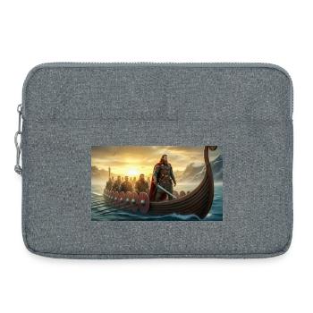 Beowulf kommt mit nordischen Kriegern in Dänemark an - Laptoptasche 15" - Grau meliert - Vorne