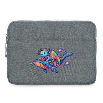 Neon Cosmos Chameleon Whale Cool Fantasy Fun Motif - Laptop bag 15" - heather grey - Front