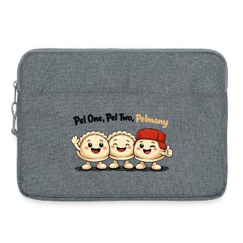 Pel un, pel deux, pelmany – Amis pelmeni - Sacoche pour ordinateur portable 15 pouces - gris chiné - Devant
