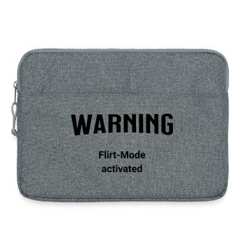 Warning - Flirt-Mode activated - Laptoptasche 15" - Grau meliert - Vorne