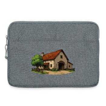 Illustration de ferme rurale - Sacoche pour ordinateur portable 15 pouces - gris chiné - Devant