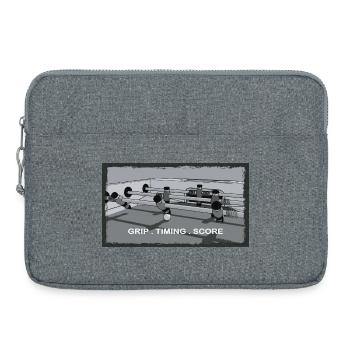 Tischfußball – Griff, Timing, Ziel - Laptoptasche 15" - Grau meliert - Vorne