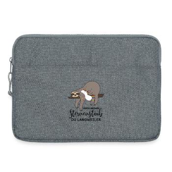 Unicorn sloth saying eat my stardust - Laptop bag 15" - heather grey - Front