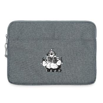 Bearded Collie et les moutons- chien - tee shirt - Sacoche pour ordinateur portable 15 pouces - gris chiné - Devant