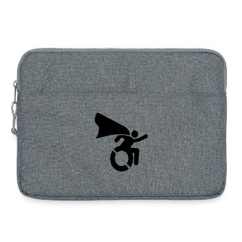en fauteuil roulant # - Sacoche pour ordinateur portable 15 pouces - gris chiné - Devant