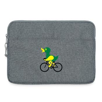 Eine Ente fährt Fahrrad - Laptoptasche 15" - Grau meliert - Vorne