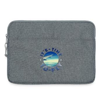 IL EST TEMPS DE VOLER prêt pour les vacances, les vacances, les plaisirs du soleil - Sacoche pour ordinateur portable 15 pouces - gris chiné - Devant