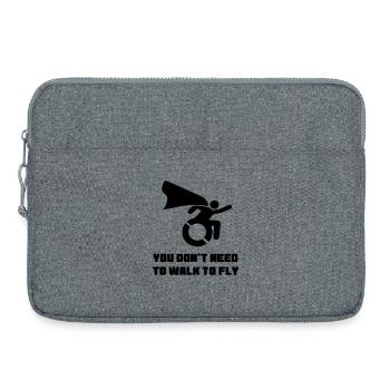 You don't have to walk to fly # - Laptop bag 15" - heather grey - Front