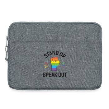 Mois de la fierté - Levez-vous. Parler franchement. - Sacoche pour ordinateur portable 15 pouces - gris chiné - Devant