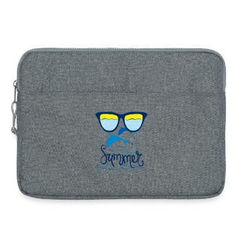 Dolphins, Ocean, Summer - Laptop bag 15" - heather grey - Front