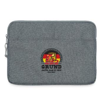 Deutscher Trucker - Laptoptasche 15" - Grau meliert - Vorne