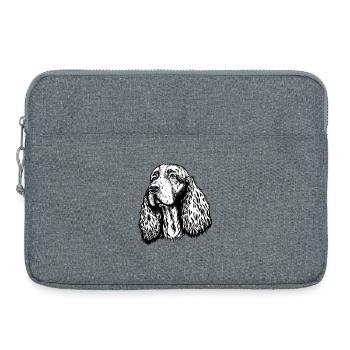 Portrait d’épagneul - Sacoche pour ordinateur portable 15 pouces - gris chiné - Devant