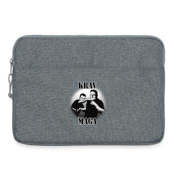 Défense au couteau Krav Maga - Sacoche pour ordinateur portable 15 pouces - gris chiné - Devant