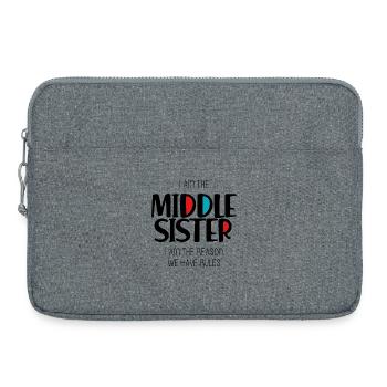 Sœur cadette - Sacoche pour ordinateur portable 15 pouces - gris chiné - Devant