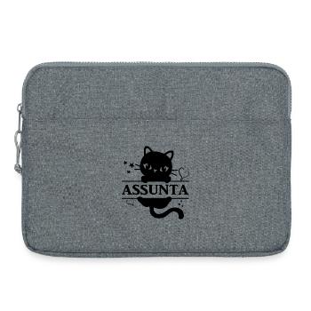 Assunta t-shirt idée cadeau chat chat - Sacoche pour ordinateur portable 15 pouces - gris chiné - Devant