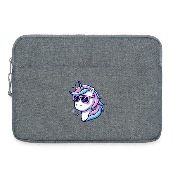Pastel Neon Unicorn Shades - Laptop bag 15" - heather grey - Front