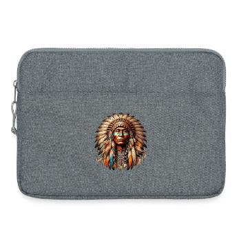 Amérindien Peau rouge d’Amérique - Sacoche pour ordinateur portable 15 pouces - gris chiné - Devant