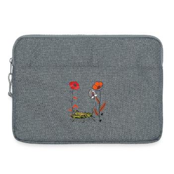 Gartenblume mit Grashüpfer und Ameisen - Laptoptasche 15" - Grau meliert - Vorne