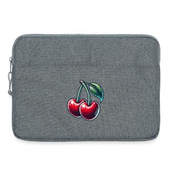 Cherries in the shape of a heart: love in perfect form - Laptop bag 15" - heather grey - Front