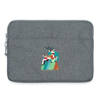 Majestätischer Hirsch – Einzigartig und stilvoll - Laptoptasche 15" - Grau meliert - Vorne