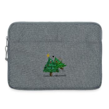 Niedliche Weihnachtsbäume - Laptoptasche 15" - Grau meliert - Vorne