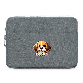 Mignon Chien Beagle - Sacoche pour ordinateur portable 15 pouces - gris chiné - Devant
