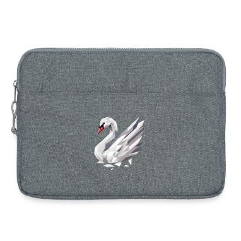 Cygne géométrique élégant - symbole de grâce - Sacoche pour ordinateur portable 15 pouces - gris chiné - Devant