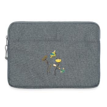 Gartenblumen mit Insekten - Laptoptasche 15" - Grau meliert - Vorne