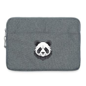 Easy-care panda animal portrait - Laptop bag 15" - heather grey - Front
