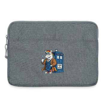 Zeitreisendes Einhorn - Laptoptasche 15" - Grau meliert - Vorne