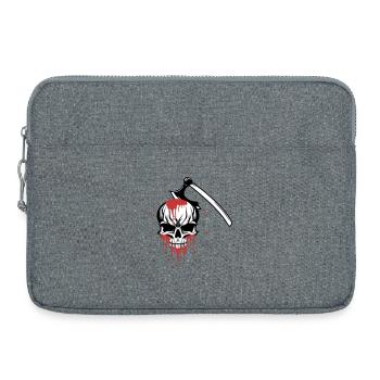 Bloody skull split by an axe - Laptop bag 15" - heather grey - Front