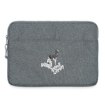 Chien de traîneau du maître avec illustration de mot - Sacoche pour ordinateur portable 15 pouces - gris chiné - Devant