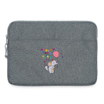Geburtstagskind Elefant  - Laptoptasche 15" - Grau meliert - Vorne