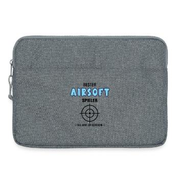 Joueur d’Airsoft Meilleur anniversaire d’Airsoft - Sacoche pour ordinateur portable 15 pouces - gris chiné - Devant
