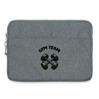 Kreuzende Hantel Silhouette Design - Laptoptasche 15" - Grau meliert - Vorne