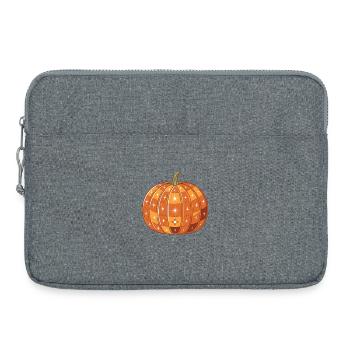 Sparkly Glowing Pumpkin - Laptop bag 15" - heather grey - Front