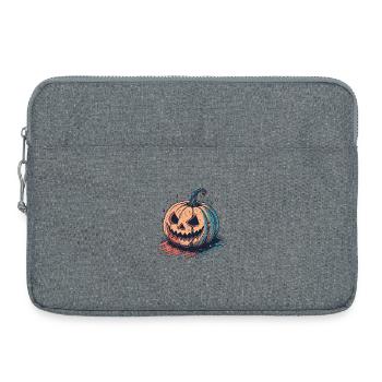 Citrouille Neon Halloween JackoLantern - Sacoche pour ordinateur portable 15 pouces - gris chiné - Devant