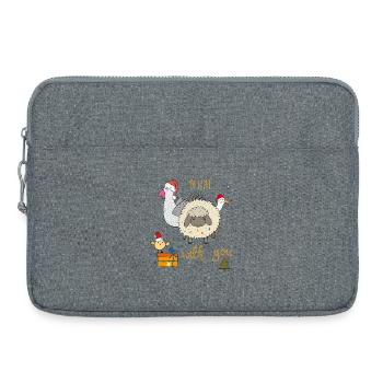 Noël à la ferme - Sacoche pour ordinateur portable 15 pouces - gris chiné - Devant