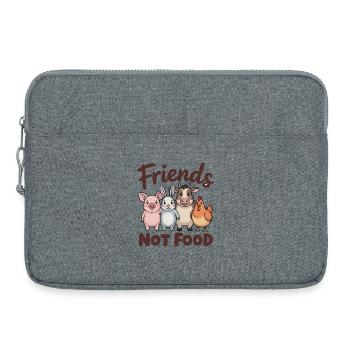 Amis pas nourriture - Logo du véganisme cool - Sacoche pour ordinateur portable 15 pouces - gris chiné - Devant