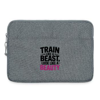 Entraînez-vous comme une bête, ressemblez à une beauté - Sacoche pour ordinateur portable 15 pouces - gris chiné - Devant