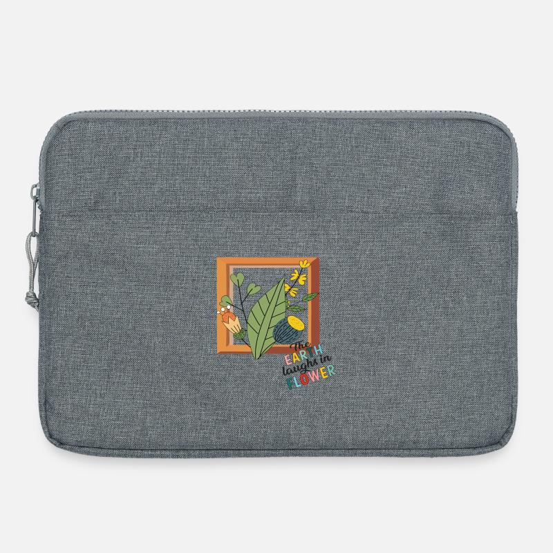 Blumenbild - Laptoptasche 15" - Grau meliert