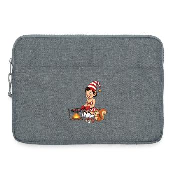Leprechaun-Mädchen backt Pilze - Laptoptasche 15" - Grau meliert - Vorne