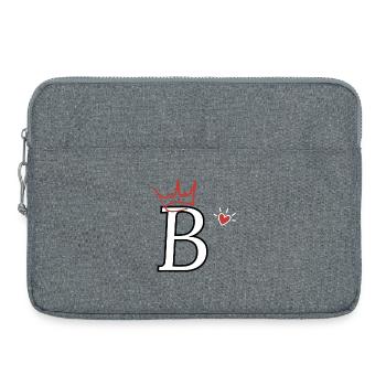 Lettre b couronne cœur  - Sacoche pour ordinateur portable 15 pouces - gris chiné - Devant