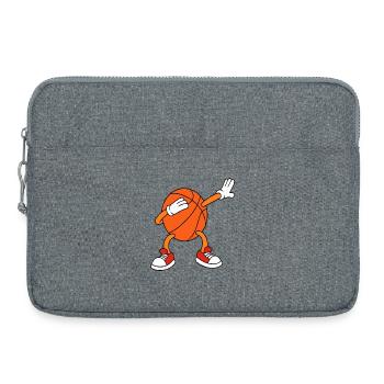 Dessin animé de basket-ball Cartoon Dab Dab Draping Drôle de Sport - Sacoche pour ordinateur portable 15 pouces - gris chiné - Devant