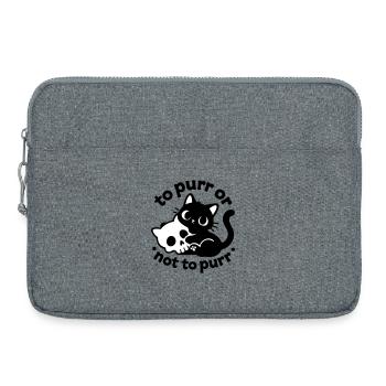 Ronronner ou ne pas ronronner | Diction du chat noir - Sacoche pour ordinateur portable 15 pouces - gris chiné - Devant