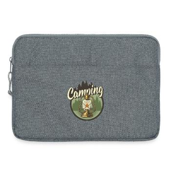 Campinglaterne im Wald - Laptoptasche 15" - Grau meliert - Vorne