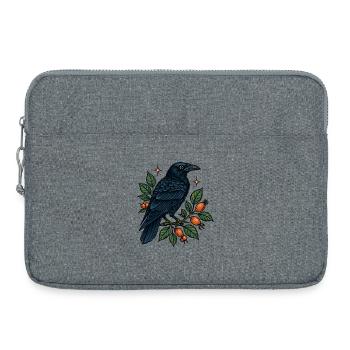 Corbeau bleu minuit sur la branche de baies - Sacoche pour ordinateur portable 15 pouces - gris chiné - Devant