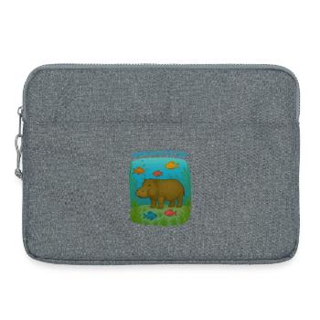 Nilpferd im Unterwasserspiel - Laptoptasche 15" - Grau meliert - Vorne