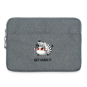 Süßes Cartoon Zebra lustig Hürdenlaufen get over  - Laptoptasche 15" - Grau meliert - Vorne