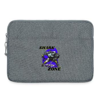Hockey sur glace Attaque de requin Rondelle Sport de patineur de requin - Sacoche pour ordinateur portable 15 pouces - gris chiné - Devant